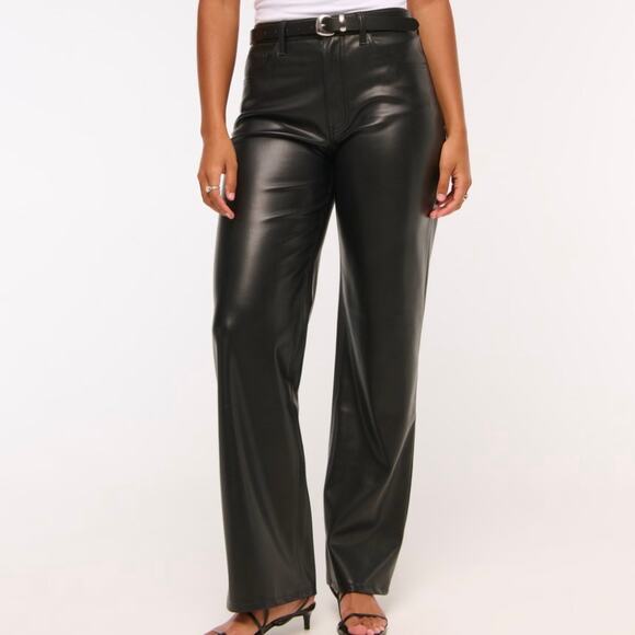 Abercrombie & Fitch Pants - ABERCROMBIE & FITCH | Curve Love High Rise 90s Relaxed Vegan Leather Pant | 18